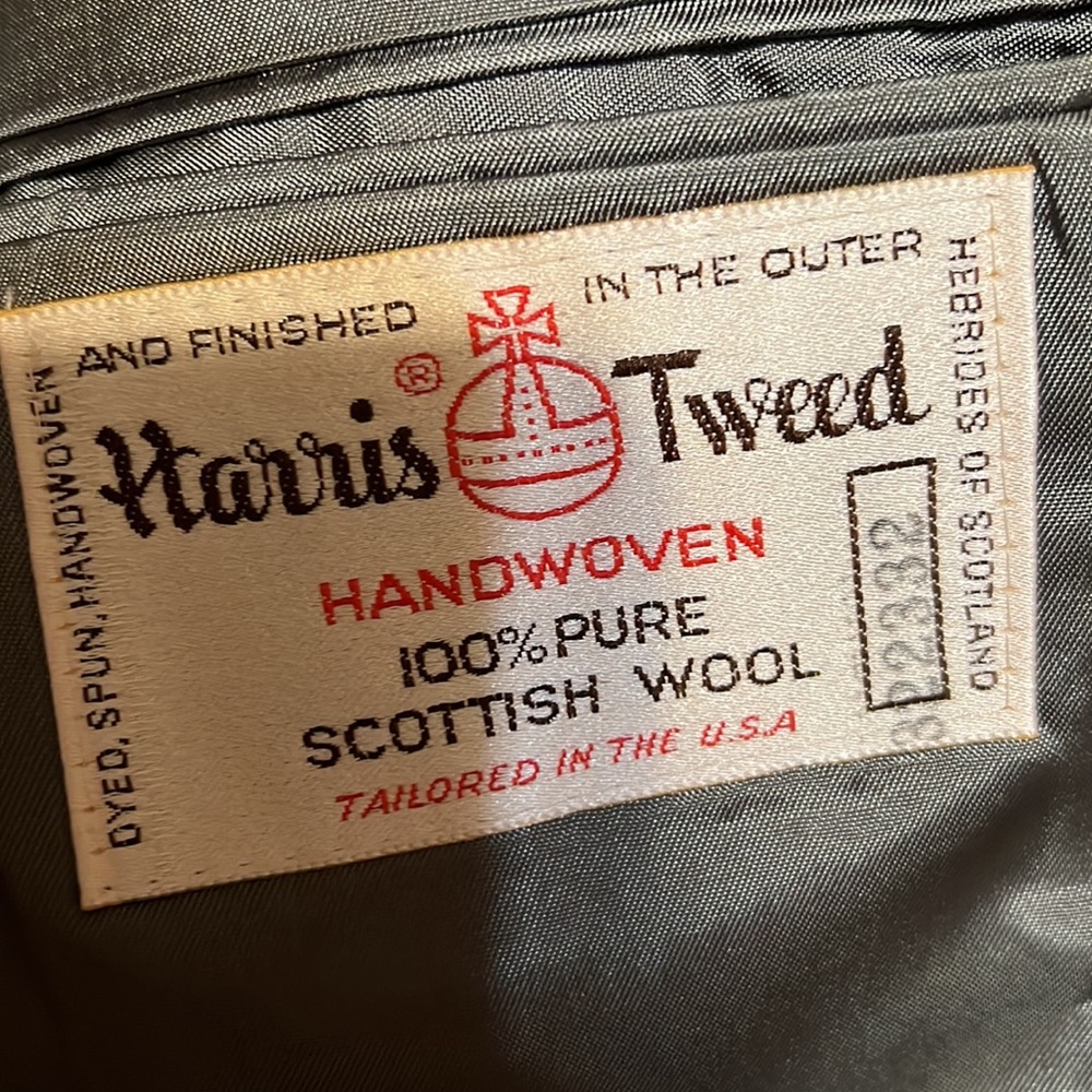 Beautiful Grey Tweed Overcoat Scottish Wool Fully Lined Longer Length L - Picture 10 of 11